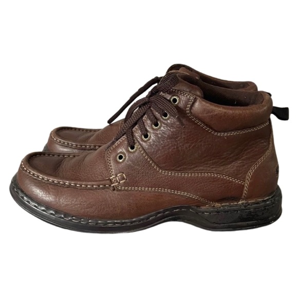 Hush Puppies Shoes Hush Puppies Brown Leather Boots Size 5 Gel Technology Mens Walking Shoes